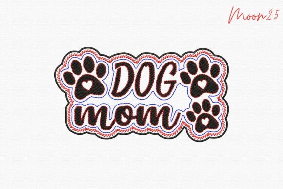 dog mom paw print applique pet lover