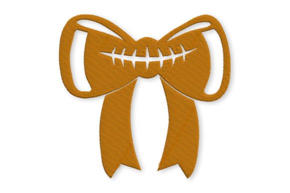 Football Bow Embroidery Design
