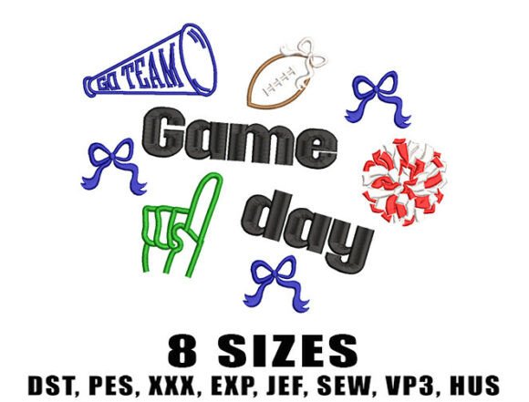 Game Day Cheer Embroidery Design