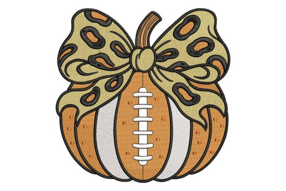 Leopard Bow Pumpkin Football